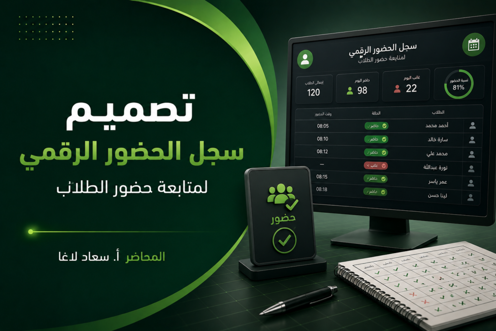 تصميم سجل الحضور الرقمي